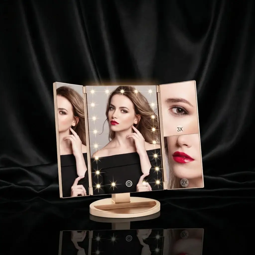 מראת איפור עם תאורה 21 נורות LED - מראה