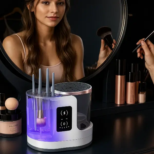 ניקוי מברשות איפור חשמלית - נוח וקל לשימוש