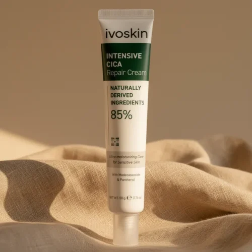 קרם IVOSKIN לאדמומיות — תיקון גוון ירוק עם מדקסוסייד