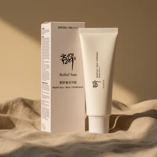 מסנן קרינה אורגני SPF50+ PA++++ עם אורז ופרוביוטיקה