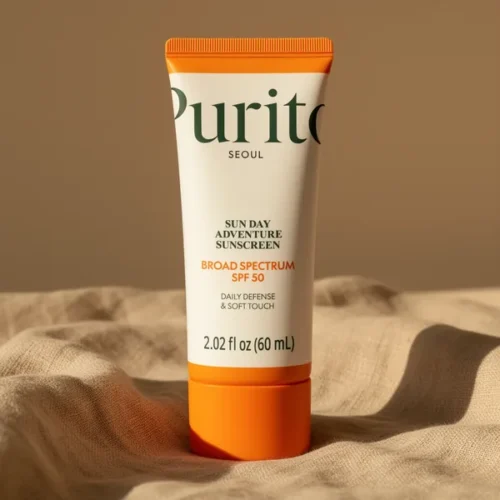 מסנן קרינה קוריאני PURITO SPF 50 — מרקם קליל ללא שאריות לבנות
