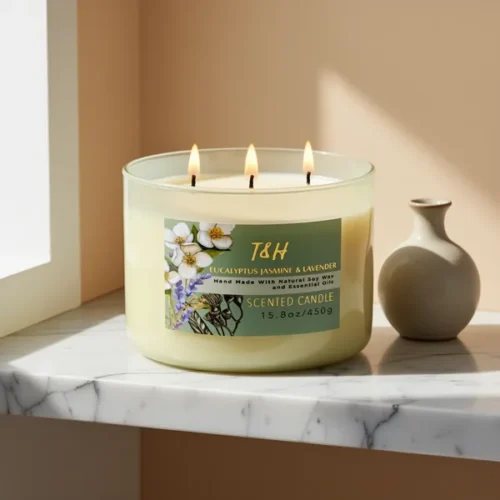 נר ריחני Eucalyptus — ניחוח אקליפטוס ולבנדר