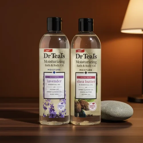 שמן גוף Dr. Teals — ניחוח עץ אלגום ולבנדר