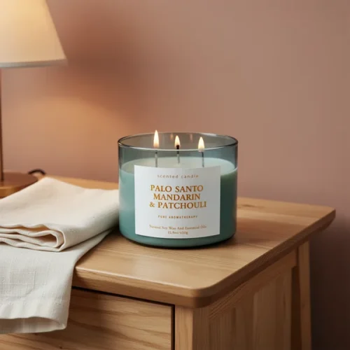 נר Palo Santo Mandarin — ניחוח פצ'ולי והדרים