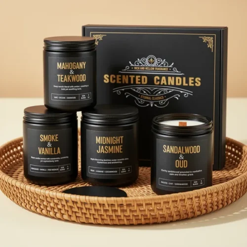 נר Candles Gifts — ניחוח עץ אלגום ווניל