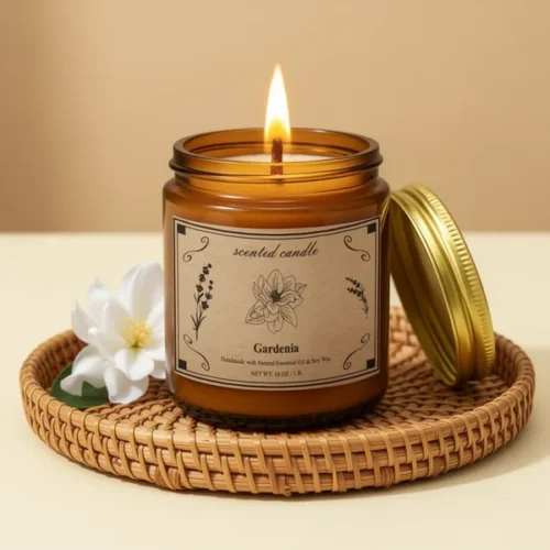 נר Scented Candles — ניחוח גרדניה וענבר