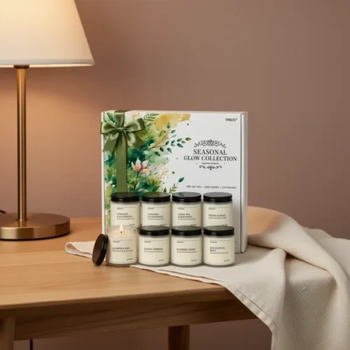 נר Scented Candles Gift — ניחוח אקליפטוס ותה ירוק