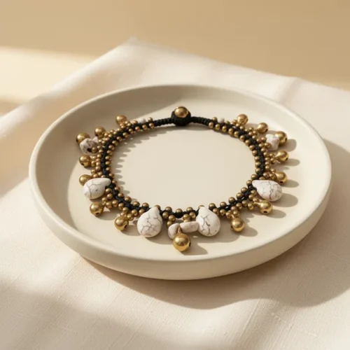 צמיד רגל Infinityee888 Howlite — פליז