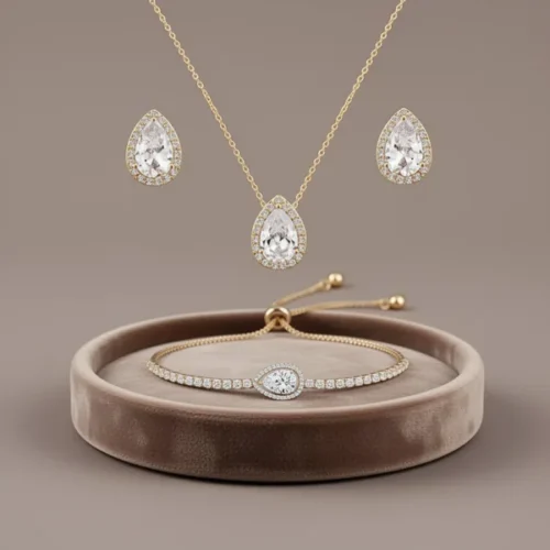 סט תכשיטים Teardrop CZ — זירקון