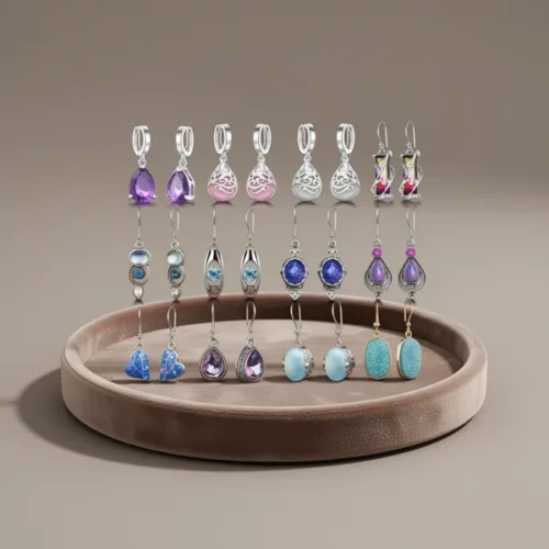 עגילים תלויים — קריסטל · זירקון