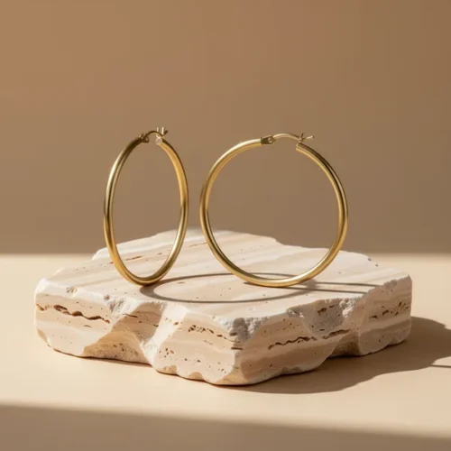 עגילי חישוק Gacimy — ציפוי זהב 14K