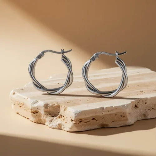 עגילי האגי — כסף סטרלינג 925 · קטן
