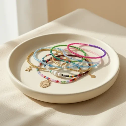 צמידי רגל Beaded — סגסוגת מתכת