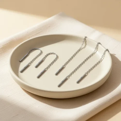 עגילי שרשרת Chain — כסף סטרלינג 925