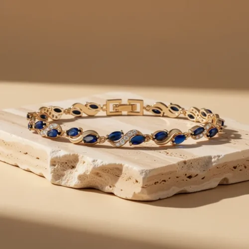 צמיד טניס Richapex Diamond — ציפוי זהב 18K · היפואלרגני לפי היצרן
