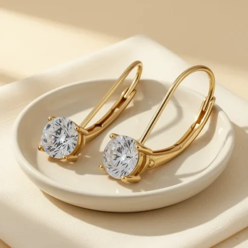 עגילים Moissanite — כסף סטרלינג 925