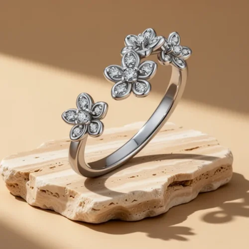 טבעת Moissanite — כסף סטרלינג 925