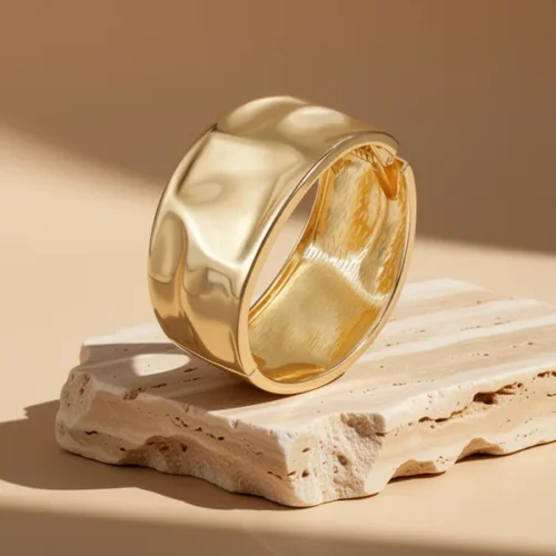 צמידים Bangle — ציפוי זהב 14K · רחב