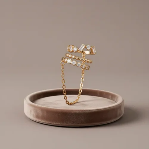 עגילים Ear — ציפוי זהב 14K